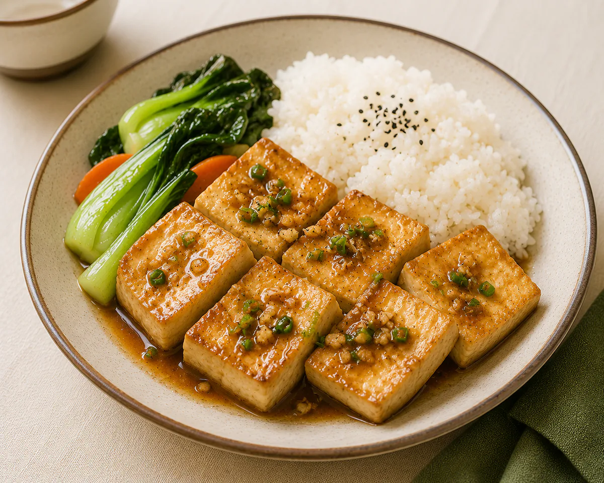 Ginger Tofu Rice Plate