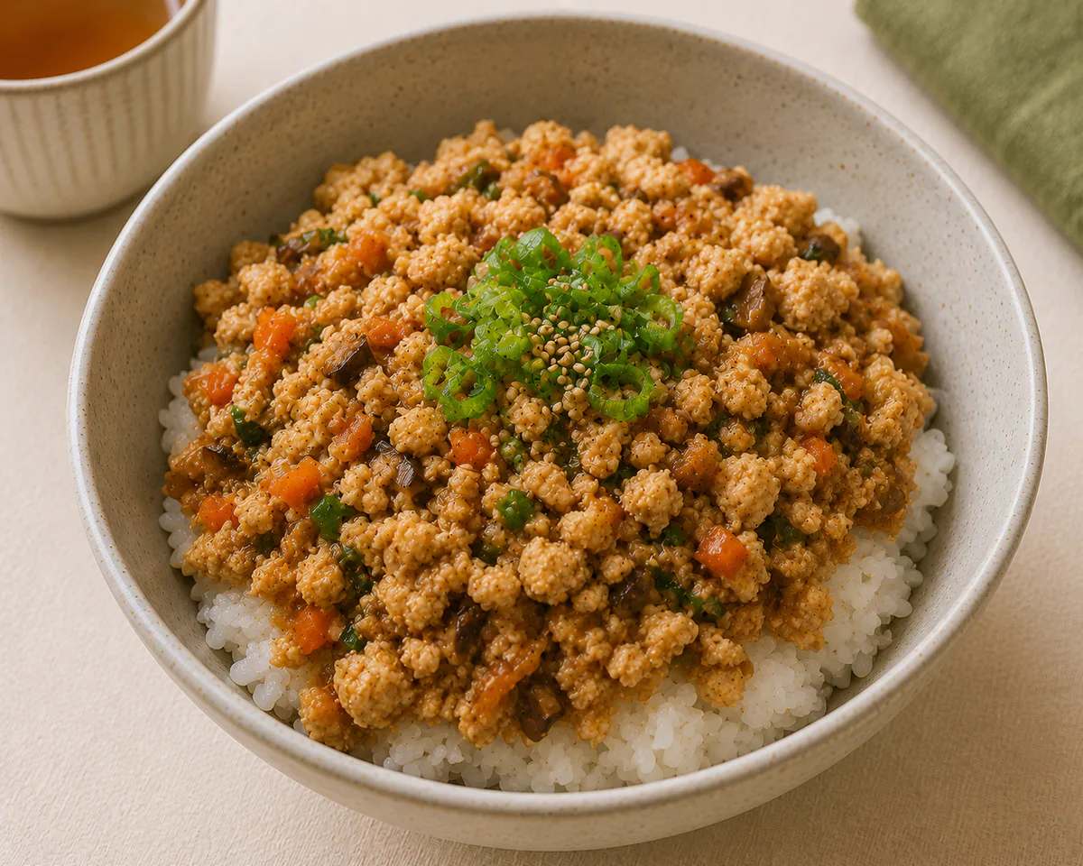 Miso Tofu Soboro Rice Bowl